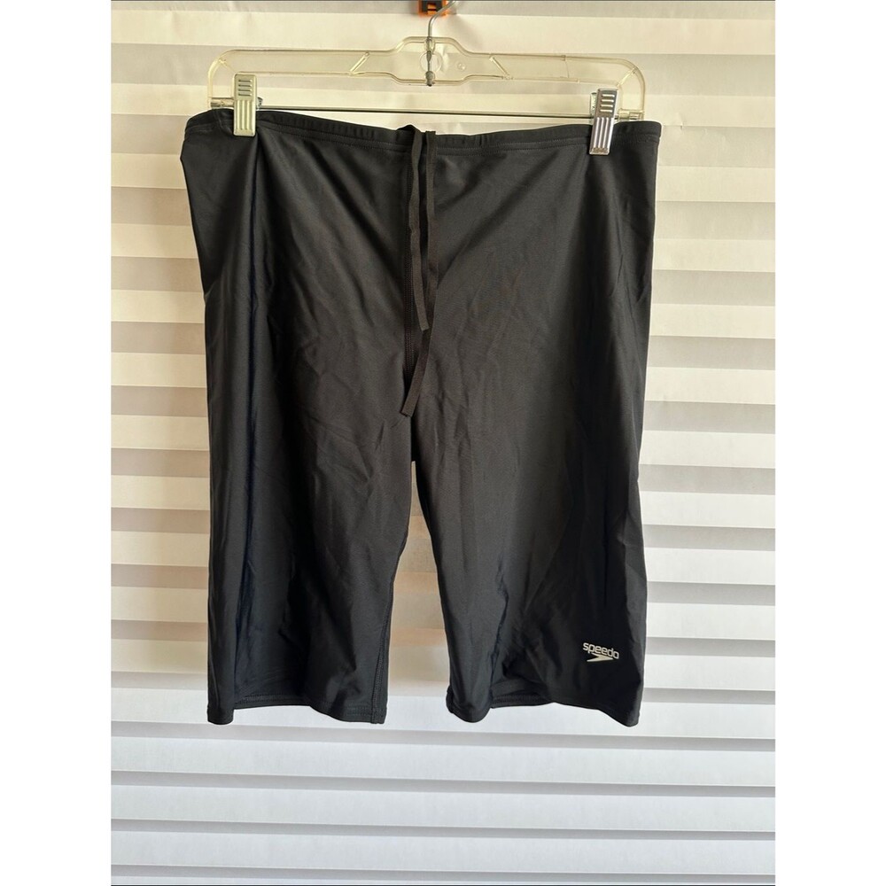 Speedo Powerflex Eco Men's Black Drawstring Waist Shorts Swim Athletic Size 38